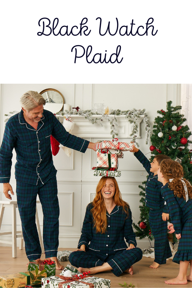 Black watch plaid women's pajamas hotsell