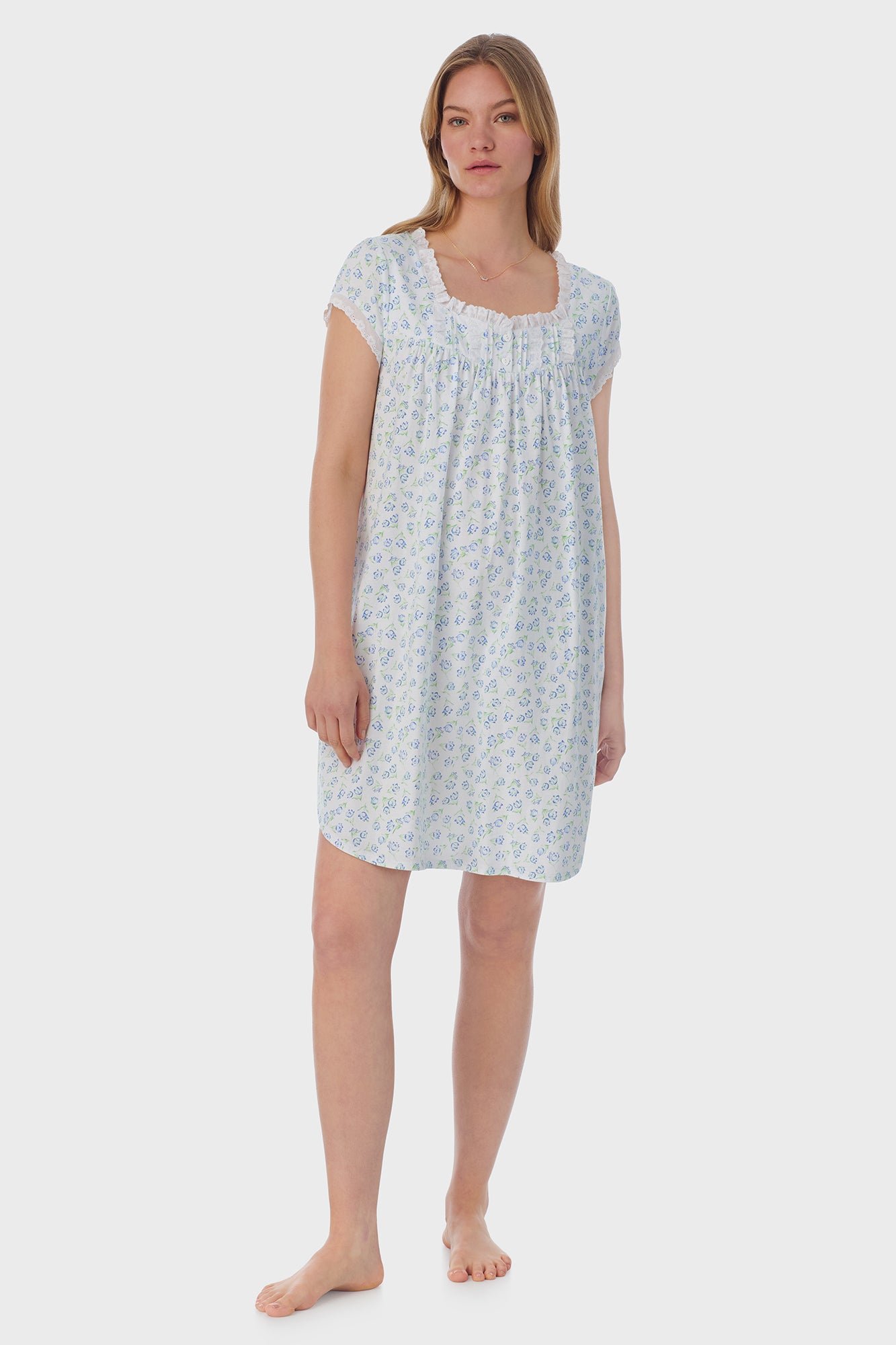Tulip Knit Cap Sleeve Short Nightie