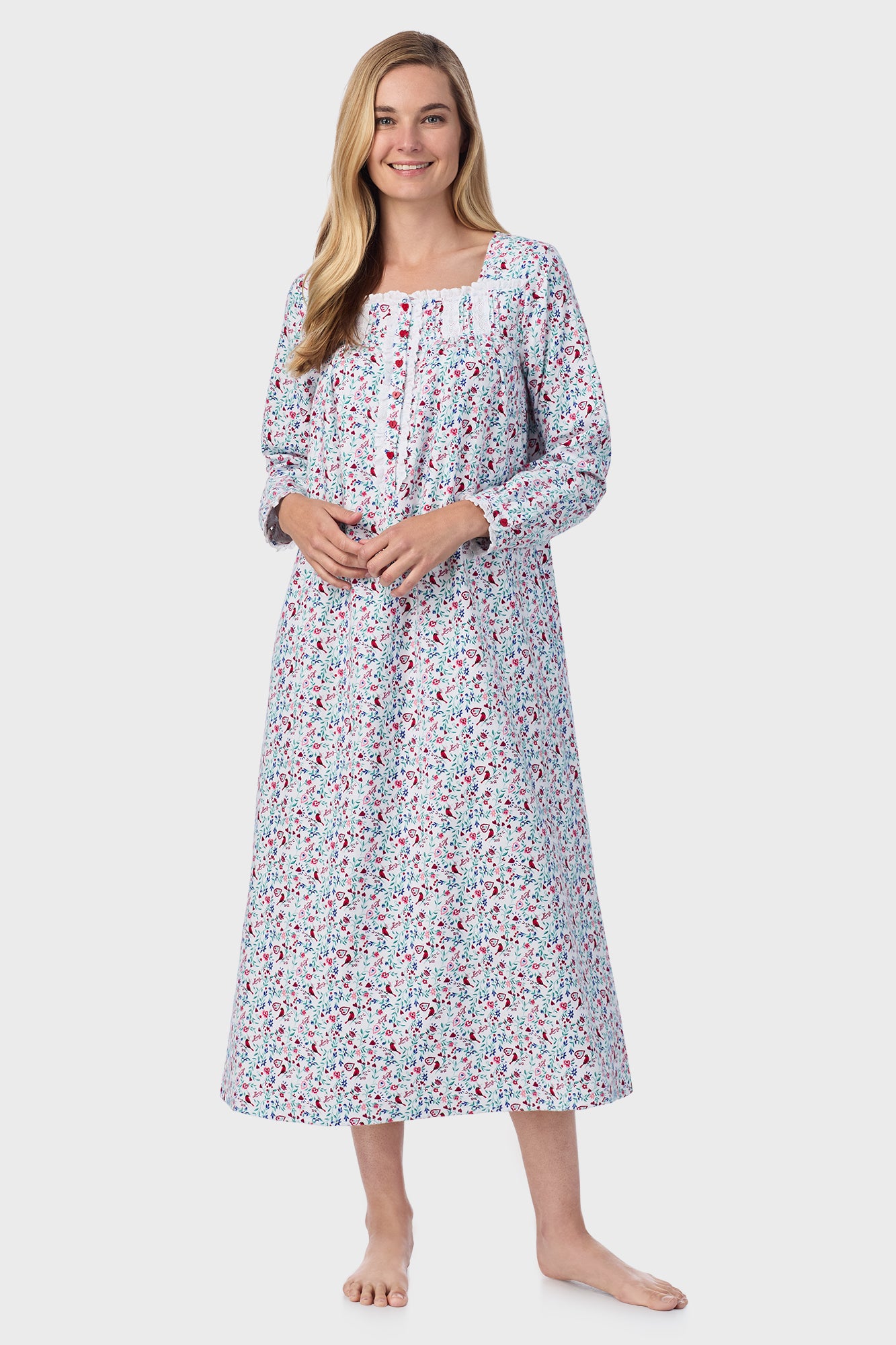 Nightwear Dress Long Cotton Flannel Granny Nightgown Only