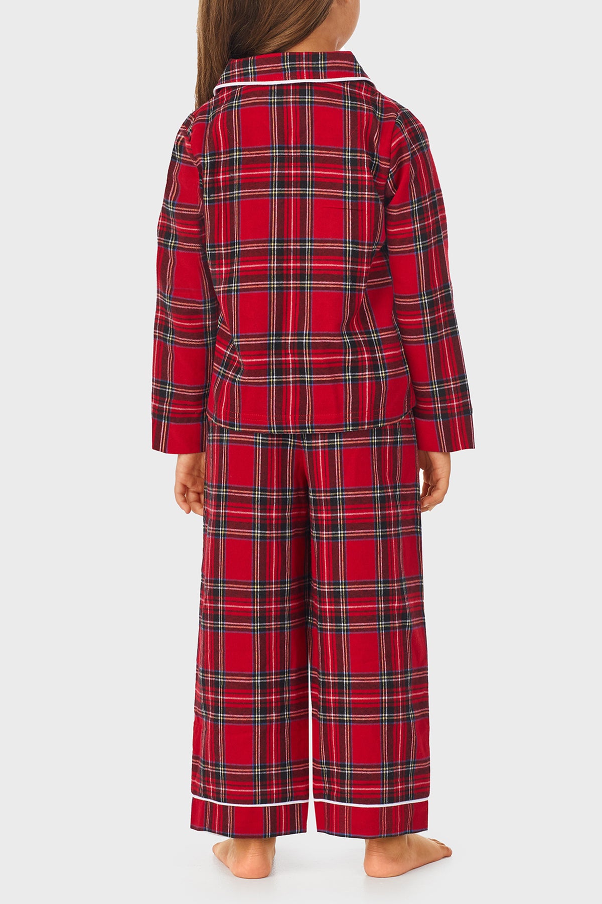 Unisex Toddler & Kids Red Tartan 100% Recycled Poly Twill PJ Set