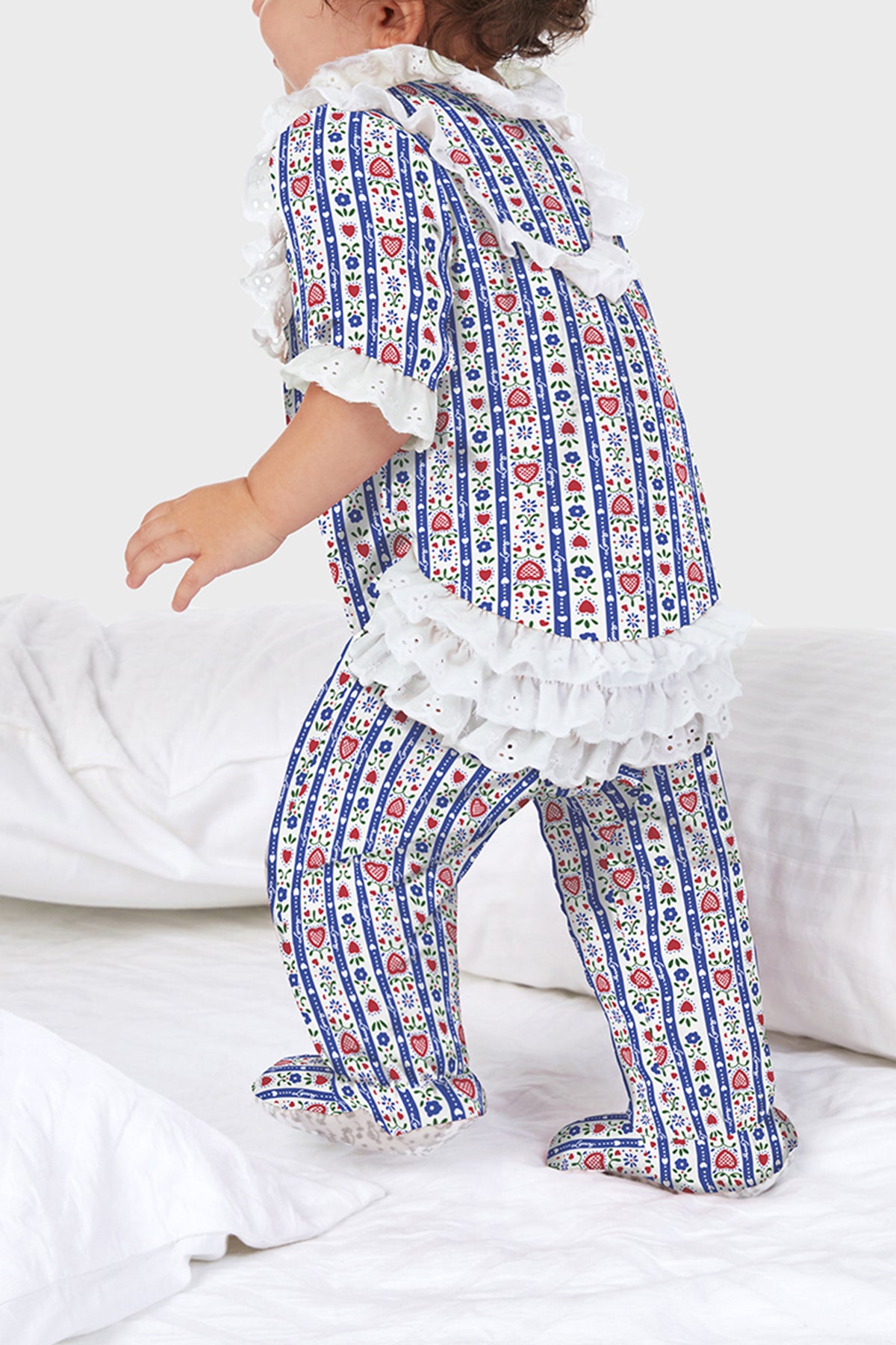 Baby Cozy Blue Tyrolean Sleeper Onesie