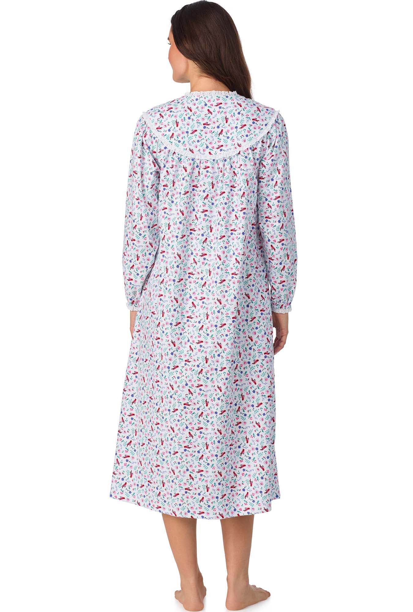 A lady wearing New Cardinal Flannel Gown