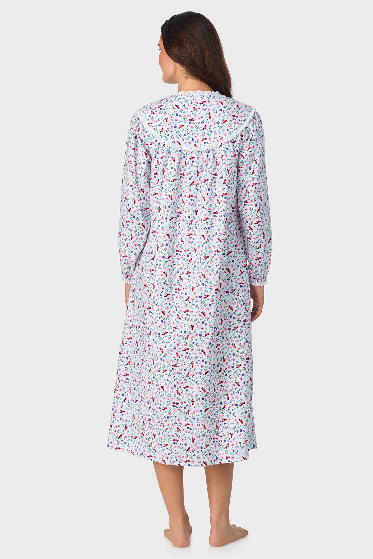 New Cardinal 100% Cotton Brushed Flannel Long Sleeve Gown