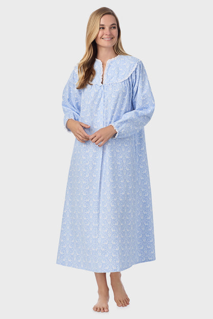 Blue Nordic Tyrolean Flannel Gown