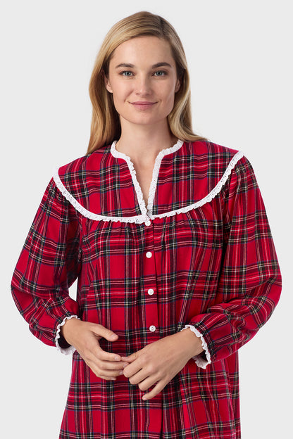 Red Tartan Flannel Gown