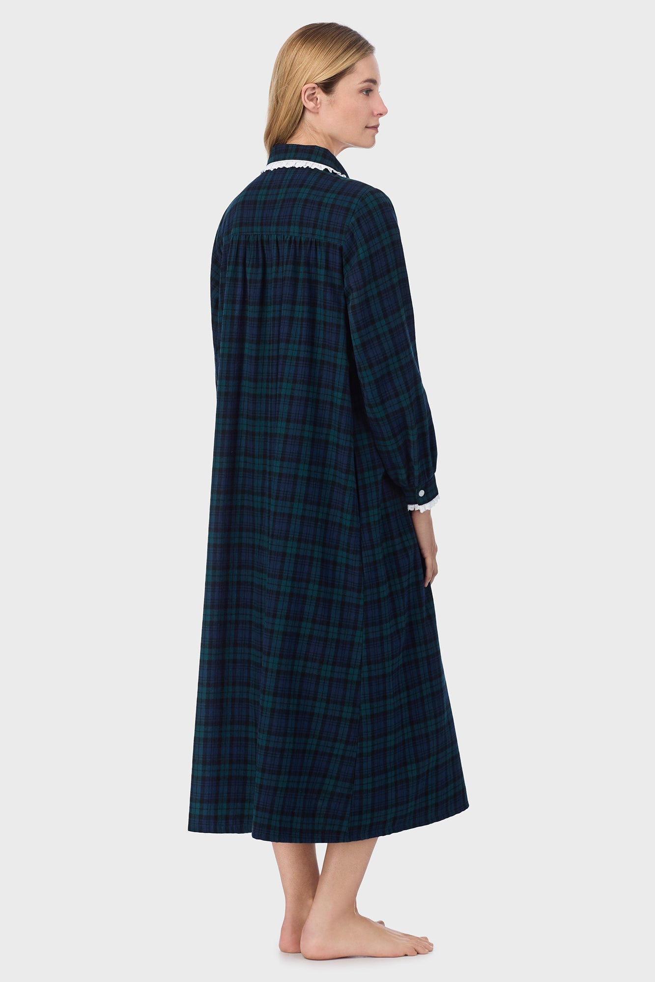 Black Watch Peterpan Plaid Flannel Gown