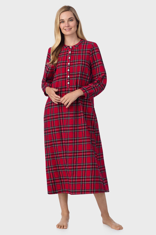 Sweet & Simple Red Tartan Flannel Gown