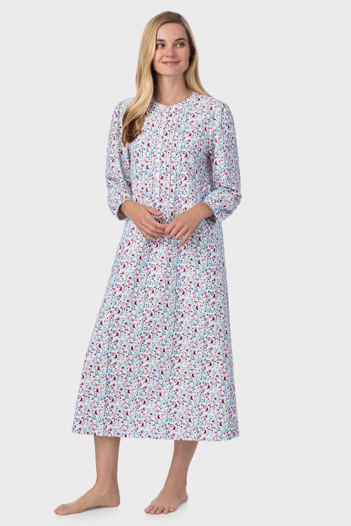 Sweet & Simple Cardinal & Heart Flannel Gown