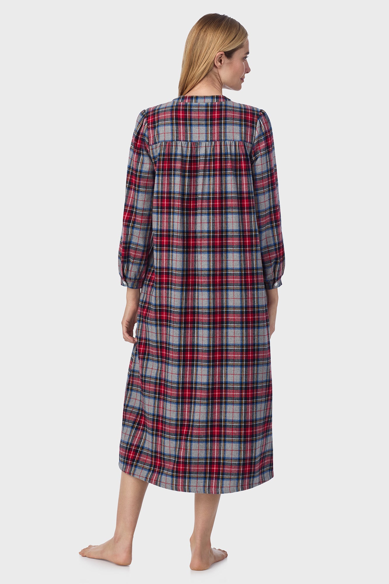 Sweet & Simple Grey Plaid Flannel Gown