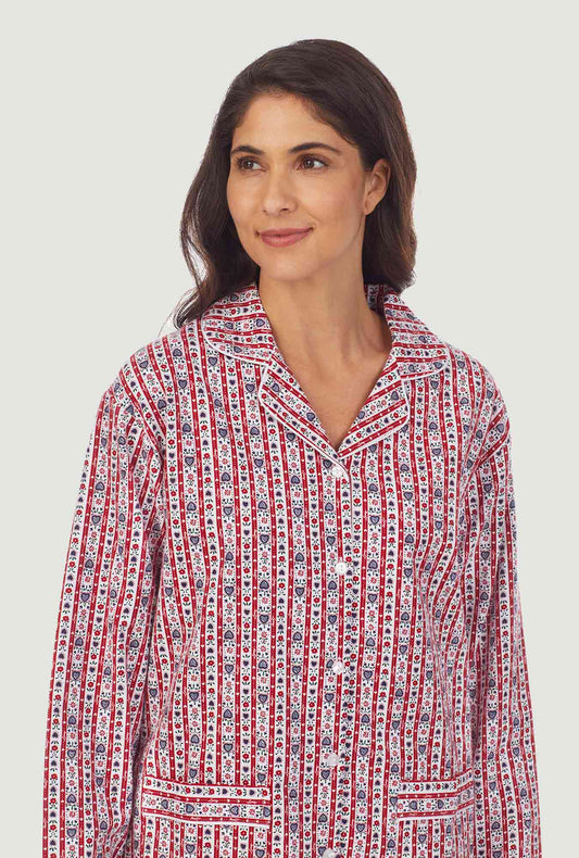 Lanz of Salzburg Puppy Love Flannel Pajamas for Women