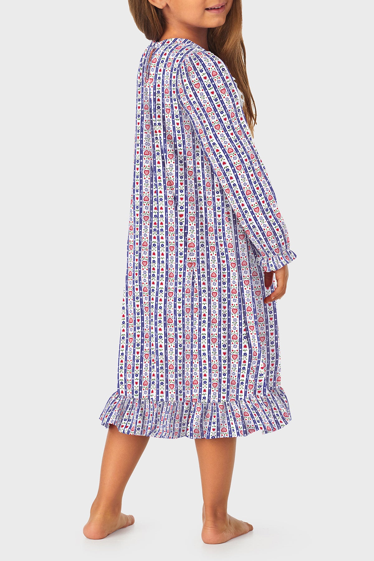 Toddler & Girls Blue Tyrolean 100% Recycled Poly Twill Nightgown