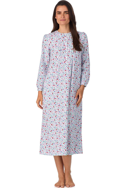 A lady wearing Sweet & Simple New Cardinal Flannel Gown