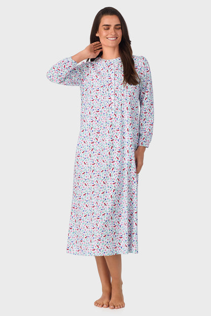 Sweet & Simple New Cardinal 100% Cotton Flannel Henley Nightgown