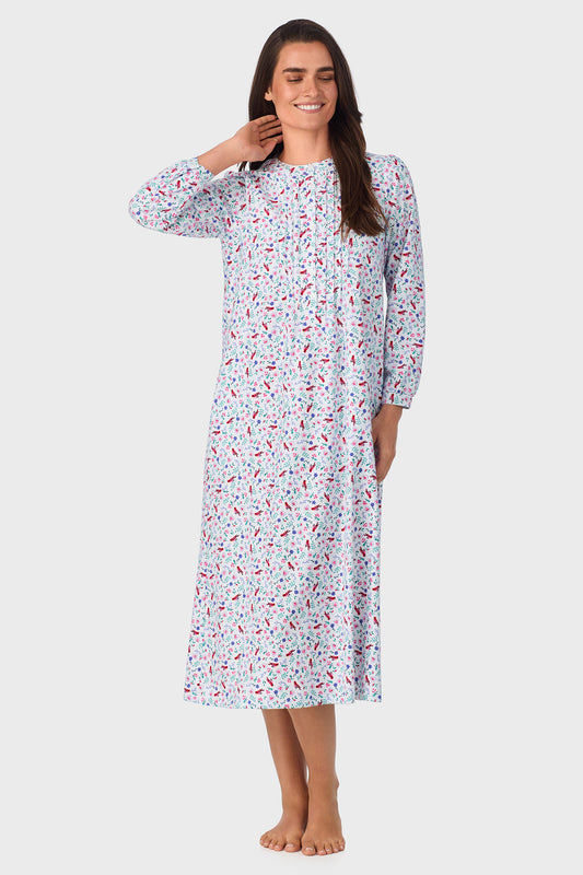 Sweet & Simple New Cardinal 100% Cotton Brushed Flannel Long Sleeve Gown