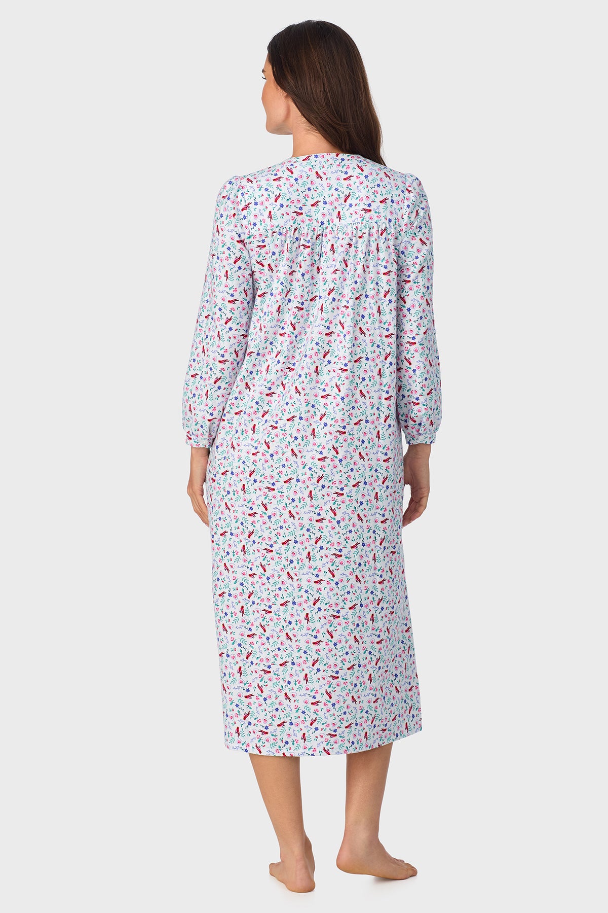 Sweet & Simple New Cardinal 100% Cotton Flannel Henley Nightgown