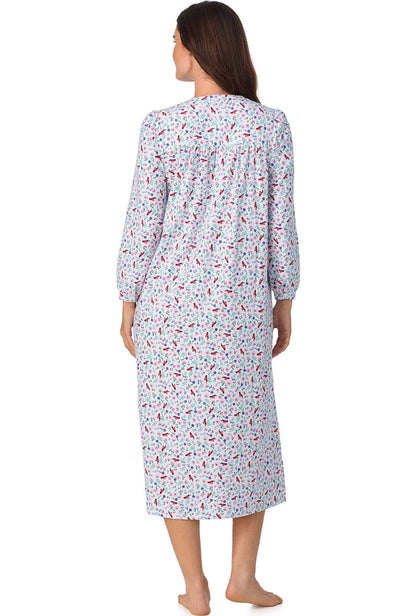 A lady wearing Sweet & Simple New Cardinal Flannel Gown
