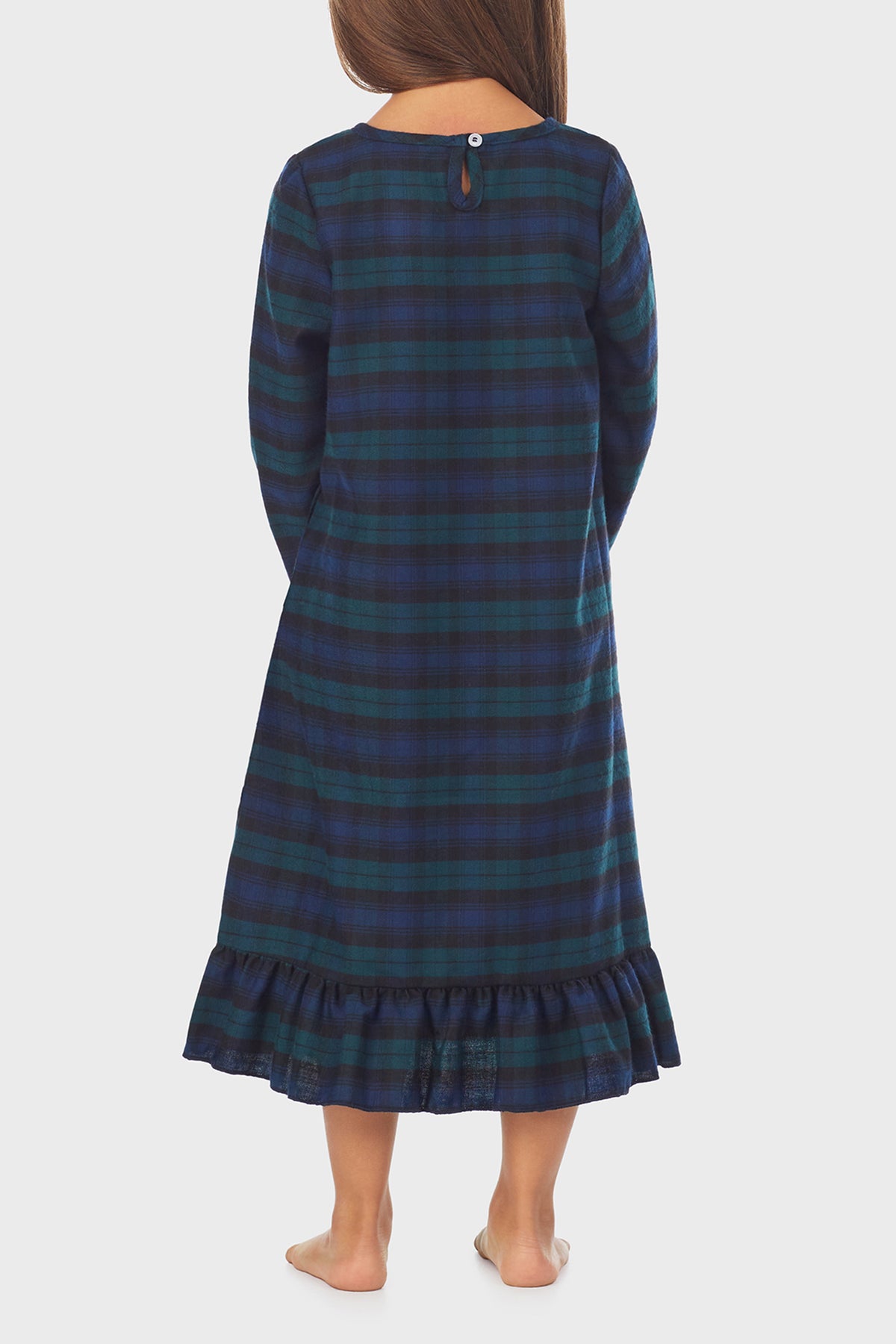 Toddler & Girls Black Watch Plaid 100% Recycled Poly Twill Nightgown
