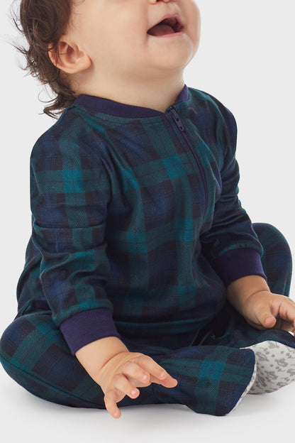 Baby Cozy Black Watch Sleeper Onesie