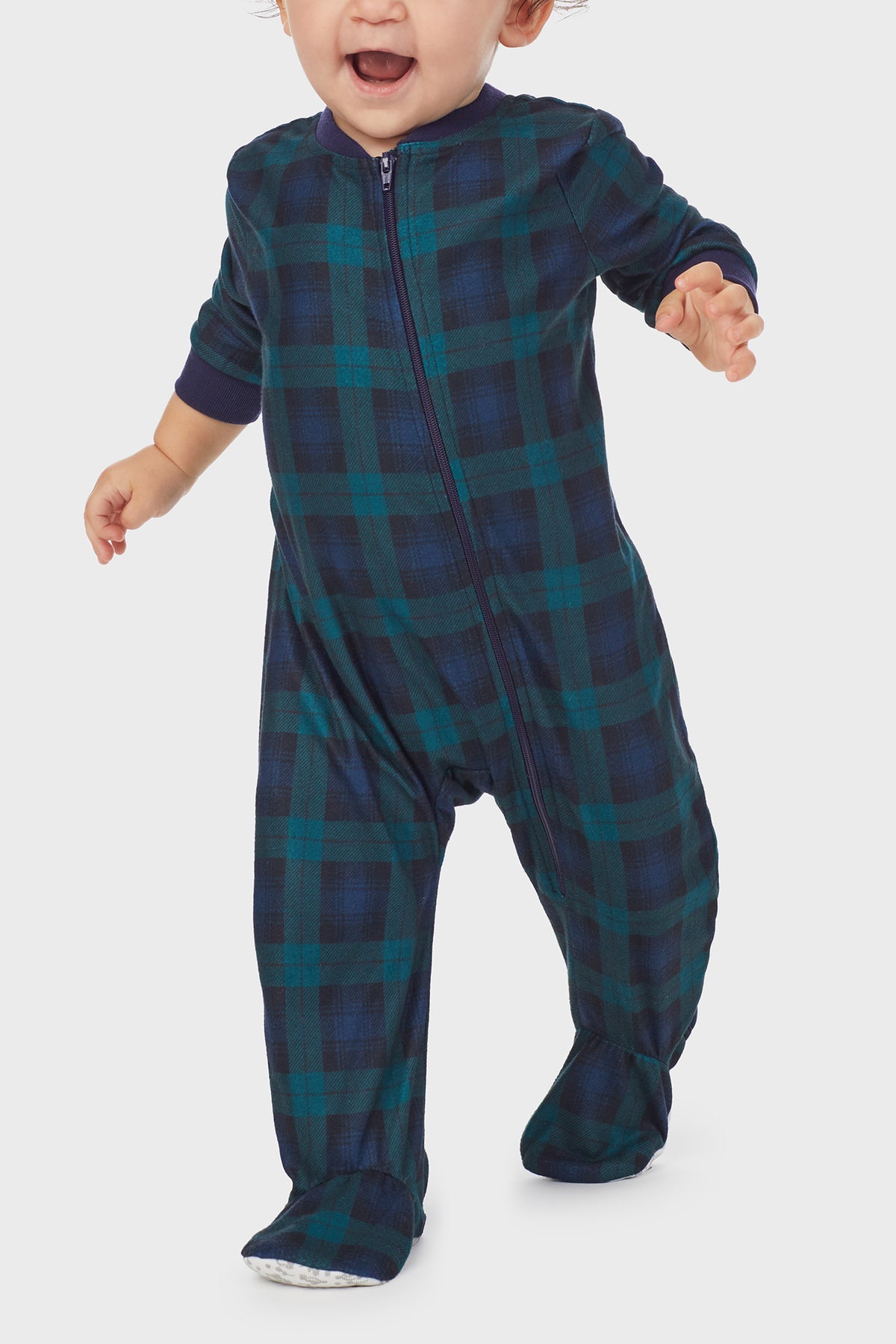 Baby Cozy Black Watch Sleeper Onesie