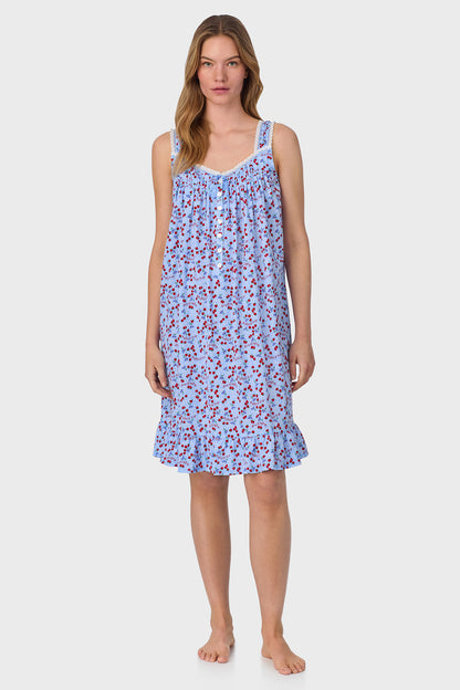 Blue Skies & Berries Cotton Knit Short Nightgown