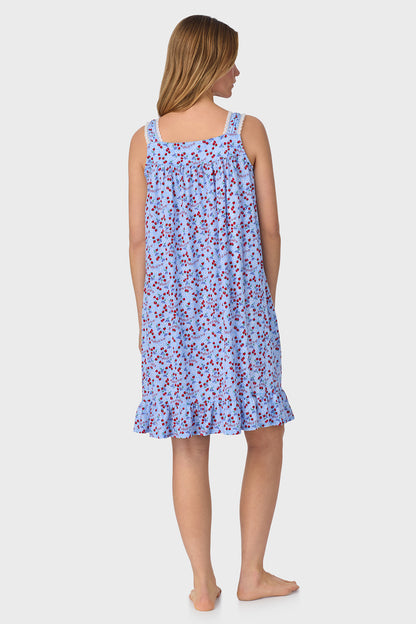 Blue Skies & Berries Cotton Knit Short Nightgown