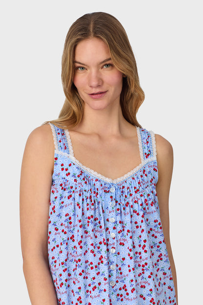 Blue Skies & Berries Cotton Knit Short Nightgown