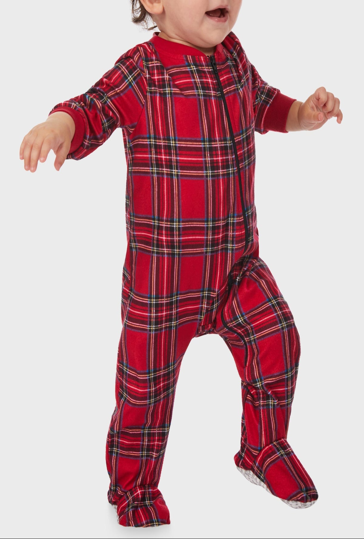 Baby Cozy Red Tartan Sleeper Onesie