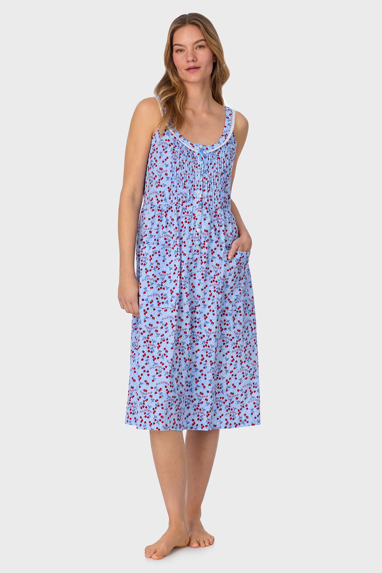 Blue Skies & Berries Cotton Knit Sundress