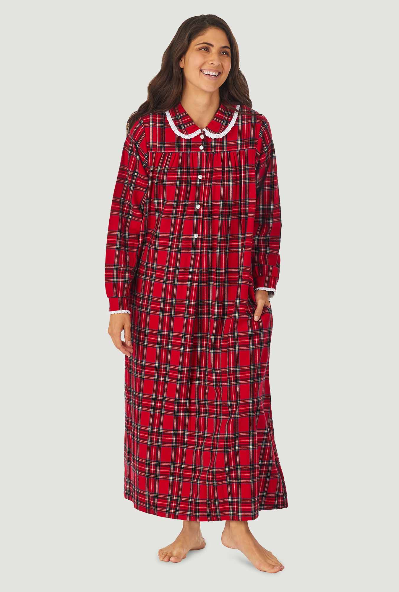 Red Tartan Peter Pan Flannel Gown – Lanz of Salzburg