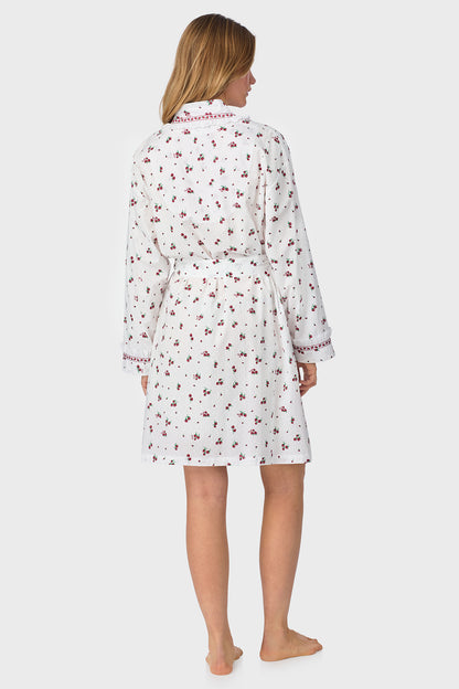 Strawberry Jubilee Cotton Lawn Short Wrap Robe